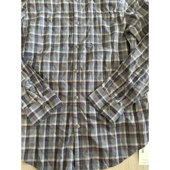 CALVIN KLEIN JEANS Blue Plaid Button Down Shirt Size Medium - Picture 6 of 7